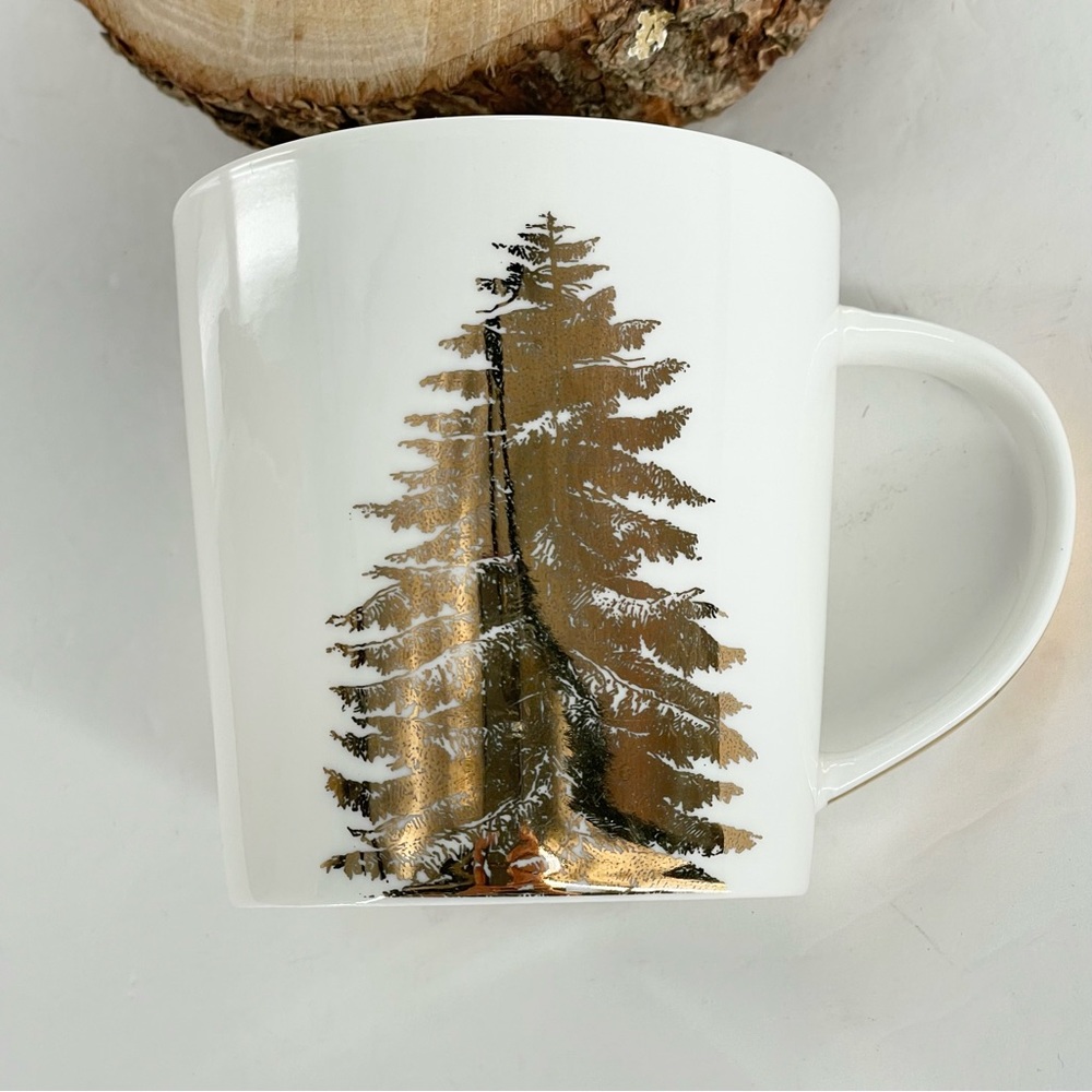 Paula Scaletta New Bone China Mug Gold Christmas Tree